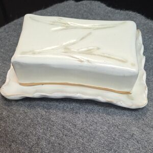 Unique Handmade Pottery Butter Dish Excellent Condition